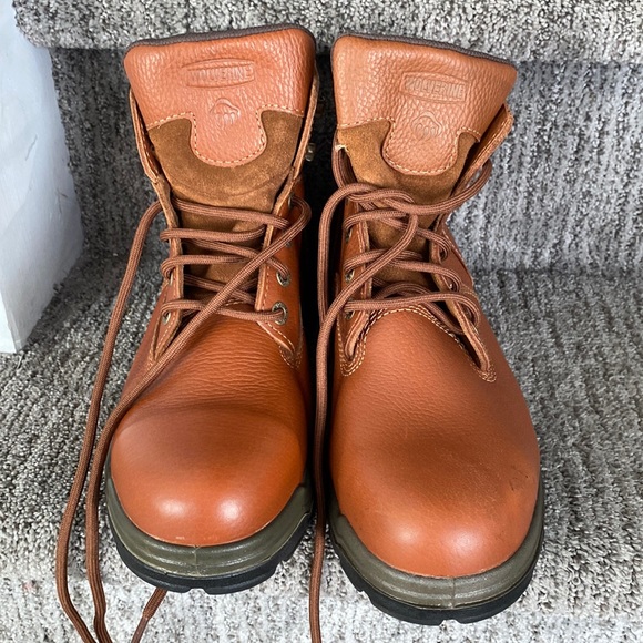 Wolverine brown leather work steel toe boots 10.5 main image 8